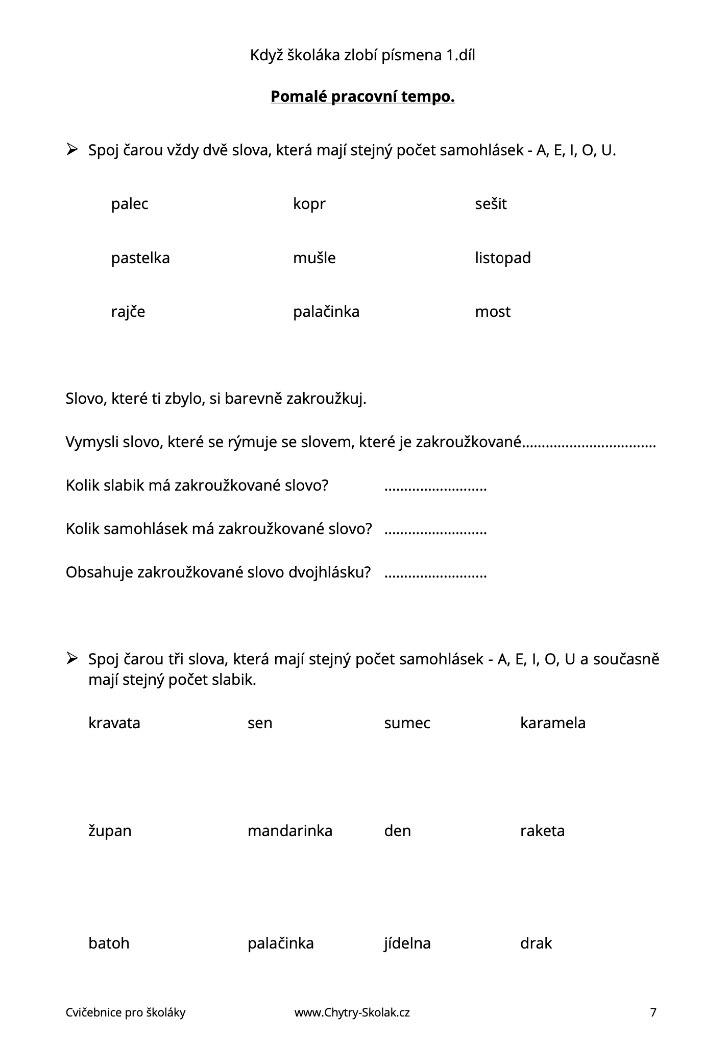 Když školáka zlobí písmena 1. díl